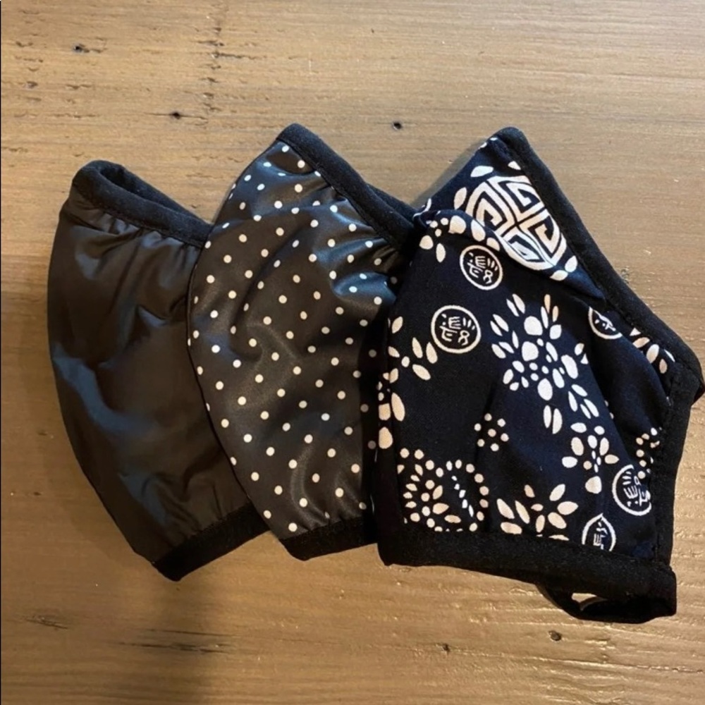 Fabric face mask with filter pockets x3
